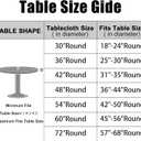 Smiry Round Picnic Tablecloth, Waterproof Elastic Fitted Table Covers for 18" - 24" Tables, Wipeable Flannel Backed Vinyl Tablecloths for Camping, Indoor, Outdoor, White & Dark Grey