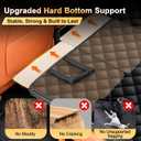 Back Seat Extender for Dogs, Holds 450 lbs, Hard Bottom Waterproof Dog Car Seat Cover with Door Protectors, 600D Heavy Duty Scratch Proof & Nonslip Dog Hammock with Mesh Window for Car, SUVs