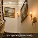 Battery Operated Wall Sconce with Remote Control, Dimmable Wall Mounted Light Set of Two Rechargeable, Gold Cordless Wall Lamp for Bedroom Bathroom Kitchen Vanity Mirror, Bulb Included