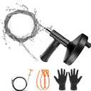 Drain Snake Auger,33 Feet Basics Flexible Drain Clog Remover Snake Tool,6 in 1 Heavy Duty Toilet Snake Auger,Sink Unclogger Drain Cleaner Tool for Bathroom Kitchen Tub Drain Clog Remover with Gloves