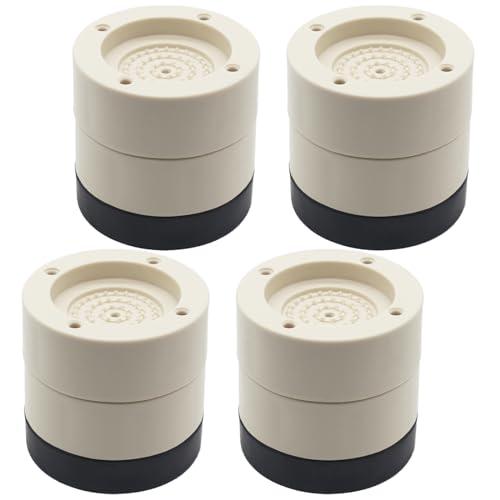 HANIHUA 4 Sets Furniture Risers Bed Risers (Beige), 1 inch or 2 inch Adjustable Round Bed Lifts Risers for Table, Sofa, Couch, Desk, Chair Risers Supports Up to 3,300 lbs