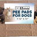 EZwhelp Reusable Dog Pee Pads - Waterproof Training Pads for Dogs - Washable & Sanitary - Rounded Corners - Laminated, Lightweight, Durable - Pet Essentials for Puppy Training and Whelping - 72" x 72"
