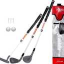 Franklin Sports Kids Golf Set - Youth Adjustable Plastic Golf Club Set - Kids Plastic Golf Set with Bag and Balls - Adjustable Length Clubs for Toddlers, Junior, Right hand, Red (Red)