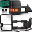YHTAUTO Towing Mirrors for Chevy GMC, Tahoe & Yukon & C/K 1500 2500, Black, Medium