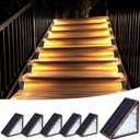 Solar Step Lights for Outside Waterproof IP67, Outdoor Stair Light 6 Pack, Solar Stair Lights Outdoor LED Outdoor Step Lights Decor for Deck, Front Step, Patio, Garden (Brown)