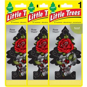 LITTLE TREES Car Air Freshener | Hanging Paper Tree for Home or Car | Rose Thorn | 6 Pack