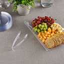 [Clear Tongs 7.5'' Inches] Plasticpro 7.5'' Serving Tongs Heavy Duty Reusable Kitchen and BBQ Clear Serving Tong for party's, Caterings, Events, Buffet, Weddings, And every Day use Pack of 12