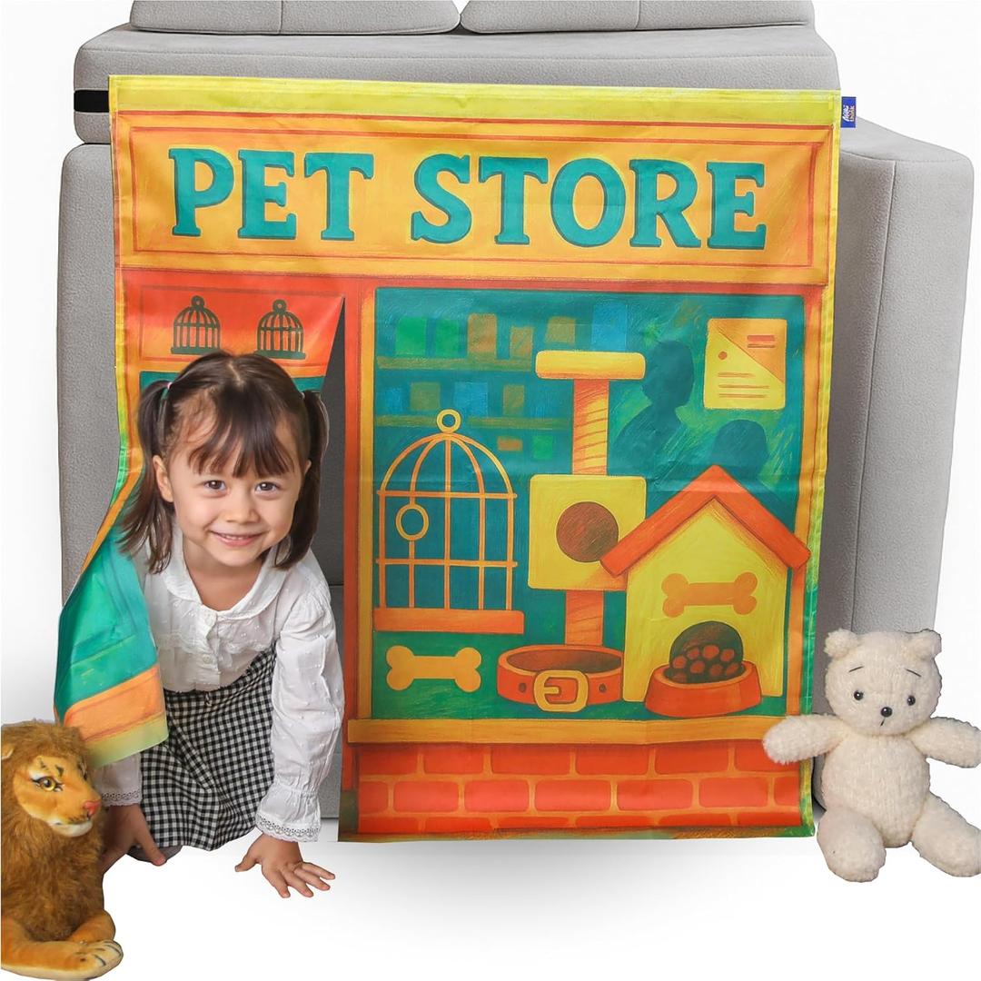 Play Couch Panel for Kids, Pet Store Role Play Cover for Modular Foam Sofa, Fits Nugget & Similar Kids Couches, Doorway/Play Couch Accessory (Pet Store)