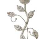 RORIANO Rustic Touch Table Lamp for Bedroom, 3-Way Dimmable Nightstand Lamp with 2 USB Ports, Retro Vintage White Glass Shade Leaf Desk Lamp for Living Room Entryway, LED Bulb Included