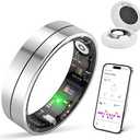 KppeX Smart Health Ring X1 Kit-Sleep Tracking Wearable - Heart Rate - Fitness Tracker - Up to 5 Days of Battery Life-IP68 Waterproof-No Subscription Fee for iOS and Android-13# Steel Color