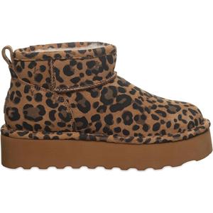 BEARPAW Women's Retro Shorty Exotic Tobacco Leopard Boot, 9