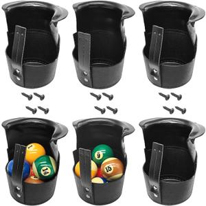 Pool Table Pockets Replacement Leather Pockets for Billiard Table Set of 6 Drop Pockets