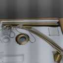 Gold Floor Lamps for Living Room- Arc Floor Lamps with 9W Bulb, 360 Adjustable Metal Shade, Remote Control Dimmable Floor Lamp, Over Couch Mid Century Modern Brass Floor Lamp for Bedroom, Office