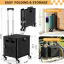 Folding Utility Cart Rolling Crate Handcart Shopping Trolley, Black
Lockable Collapsible Tool Box with Lid, Rolling Crate With Wheels for Grocery, Travel, Garden, Shop, Office, Luggage, Teacher