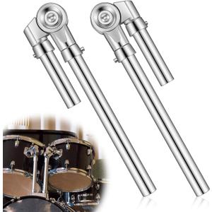 2 PCS Tom Drum Brackets, Tom Mount Holder Arm, Adjustable Metal Drum Stand Holder Replacement Hardware for Percussion Instruments