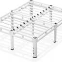 NKZ 20 Inch Queen Size Bed Frame, Metal Bed Frame & Box Spring 2 in 1 Platform with Round Corner Legs, 4000lbs Weight Capacity Reinforced Metal Frame, Headboard Hole, Noise-Free, Easy Assembly.