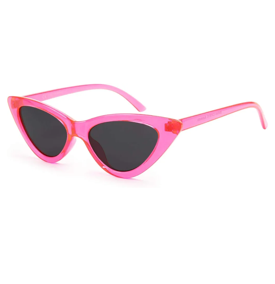 livho Retro Vintage Narrow Cat Eye Sunglasses for Women Clout Goggles Plastic Frame (Barbie Powder)