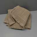 MIULEE Set of 2 Waffle Bathroom Rugs, Boho Bath Rug Super Absorbent, Non Slip Washable Ultra Soft Rubber Backed Shower Bath Mats for Floor, Tub, Shower, Looped Design, Brown, 18x30 Inch