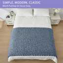 Bigacogo Chunky Knit Throw Blanket for Couch, 40x80 inches, 100% Hand Knitted with Thick Jumbo Chenille Yarn, Cozy Soft Large Rope Knot Cable Crochet Blankets for Sofa Bed Living Room, Cold Sea Blue