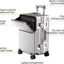 Zipperless Luggage, 22.4" x 15.4" x 9.4" Aviation Certified, Polycarbonate Aluminum Hardshell, Expandable Carry-On Luggage with Spinner Wheels, Hardshell Luggage, 20 Inch Cabin