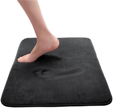 AWHZngE Memory Foam Bath Mat Soft Absorbent Bathroom Rugs Bath Rug for Bathroom, Toilet(Black)
