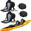 JAYEGT Kayak Seat Deluxe Padded Back Canoe Seat with Back Support SUP Paddle Board Seats Fishing Seat for Universal Sit with Detachable Storage Bag and 4 Adjustable Straps.