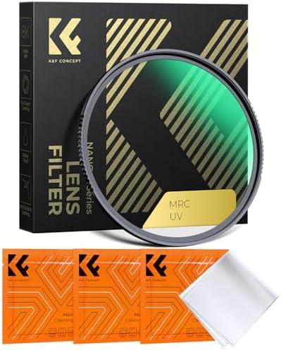K&F CONCEPT 58mm MC UV Protection Filter with 28 Multi-Layer Coatings HD/Hydrophobic/Scratch Resistant Ultra-Slim UV Filter for 58mm Camera Lens (Nano-X Series)