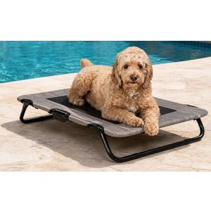 Pet Gear Lifestyle Pet Cot Elevated Bed, 30 Inch, Wheat | No Assembly Required, Premium Tear Resistant Cooling Mesh, Indoor & Outdoor, Lightweight & Portable