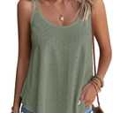 Eachrise Womens Tank Tops Summer Sleeveless Casual Spaghetti Strap Blouses Eyelet Embroidery Loose Fit Tunic Shirts.2XL
