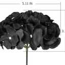 Black Silk Hydrangea Heads Artificial Flowers Heads with Stems for Home Wedding Decor,Pack of 10(Black)