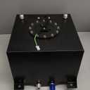 Universal 5 Gallon 20L Fuel Cell Tank Polished Aluminum Black with Cap/Level Sender/12FT Oil Feed Line