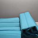 Olefin Quilted Lounge Cushion Set of 2, Patio Foldable Chaise Lounger Cushion, Water-Resistant Lounge Chair Pad with Straps Teal, 72 x 21 inches