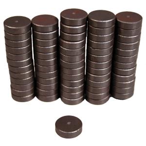 Creative Hobbies 100 Pcs Industrial Ceramic Circle Magnets 11/16 Inch Flat - 18mm Round Disc - 3/16" Thick - Ferrite Magnets Bulk for Crafts, Science & Hobbies, Refrigerator or Whiteboard
