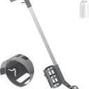 Zonon 1 Pack Industrial Wheeled Marking Wand for Line Paint Stripe Ground Marking Spray Paint Wand for Survey Painting Spray Stick Line Applicator, Side Push (Grey)