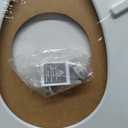 CHURCH Toilet Seat, Easy Clean Hinges Release for Deep Cleans, Durable Enameled Wood Seat, Elongated, White