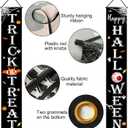 2 x Halloween Decorations Outdoor TRICK OR TREAT Happy HALLOWEEN Banner Porch Sign Decor Halloween Door Decorations for Home Indoor Outdoor Wall Party