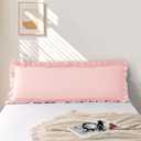 1 Piece Body Pillowcase 20''x54'', Microfiber Pink Ruffle Pillowcases, Soft Breathable and Non Shrinking Envelope Long Pillow Cover