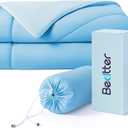Bedtter Cooling Blankets for Hot Sleepers - Summer Blanket Thin Lightweight Breathable Soft Double Side with Bag for Travel, Cooling Comforter for Couch Sofa, Keep Cool for Night Sweats, Blue 50x60