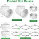 New Upgraded 90 Degree Dryer Vent Elbow(2 Pcs),Dryer Vent Duct Connector Kit,Dryer Vent Adapter with Rubber Seal,Dryer Vent Tight-Fit Connector Elbow for 4 Inch Dryer Duct Vent Hose.