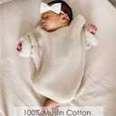 MairMore Muslin Crib Sheets for Baby Girls and Boys, Neutral Fitted Baby Bed Sheets for Standard Crib & Toddler Mattress - Soft and Breathable - 52"x28" (Ash & Ivory)