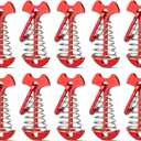 10pcs Deck Peg Deck Anchors with Carabiners, Aluminium Tie Down Tent Stakes,Rope Tightener with Spring Buckle Fishbone Anchor Pegs with Spring Buckle for Outdoor Camping Hiking