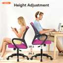 BestOffice Ergonomic Office Chair | Mid-Back Swivel Desk Chair | Pink, 22D x 22W x 35.2H in