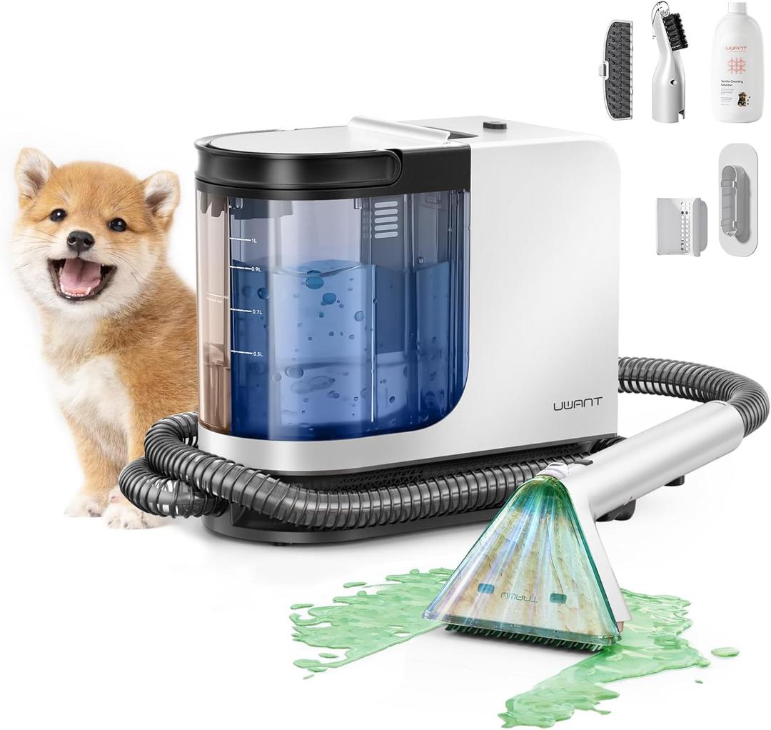 uwant Portable Carpet Cleaner, 12Kpa Powerful Suction Spot Cleaner Machine, Upholstery Cleaner Machine, Home, Sofa, Car Cleaner,Chalk (Medium)