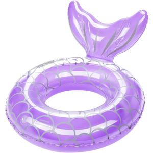 HeySplash Pool Floats Kids, Inflatable Swimming Ring Swim Tube Floaties, Summer Water Fun Beach Party Swimming Pool Toys for Kids Children Water Activities (C-Mermaid-Purple)