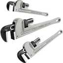 MAXPOWER Pipe Wrench Set 10" 14" 18", Aluminum Plumber Wrenches, Straight Plumbing Wrench