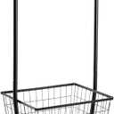ALIMORDEN Laundry Cart with Clothes Rack, Rolling Laundry Butler with Wire Storage RackBlack