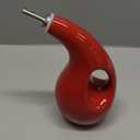 Rachael Ray Solid Glaze Ceramics EVOO Olive Oil Bottle Dispenser with Spout - 24 Ounce, Red
