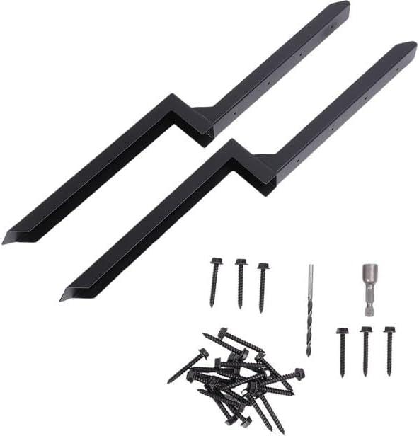 Heavy Duty Steel Fence Post Repair Kit 33.62 Inch 1/8 Inch Thick Fence Post Anchor Bracket H Shaped Stake for Repairing Tilted Broken Wood Posts with High Sharpness Tips for Yard (2PCS)