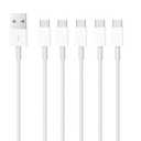 5 Pack 3.3ft USB A to USB Type C iPhone Charging Cable 16E 16 15 Pro Plus Pro Max for iPad Pro/Air 5th 4th Mini 6th Gen Charger Charging Cord, for MacBook Pro and More(White)