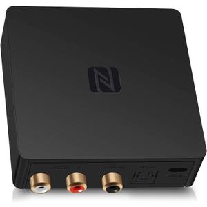 B1 Bluetooth Stereo Receiver,aptx LL, Hi-Fi V5.1 Audio Receiver, TI DAC for Analog Stereo RCA Output with Long Range, Digital Coaxial and Optical Output with NFC
